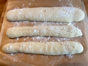 Baguette eingeschnitten