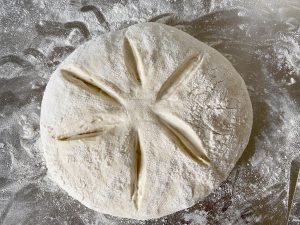 Kühlschrankteig, Teigling nach zwei Wochen im Kühlschrank