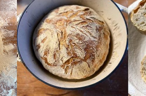 No Knead Topfbrot mit dem Kühlschrankteig