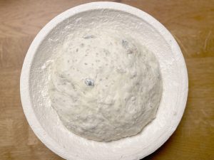 Körnerbrot, Teigling nach der letzten Ruhephase