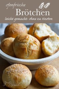 Pinterest Pin für das Rezept frische Milchbrötchen