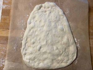 Fougasse Teig formen