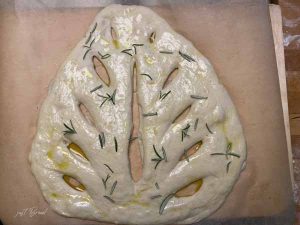 Fougasse Teig formen