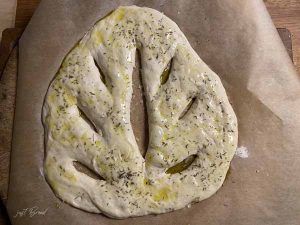 Fougasse Teig formen