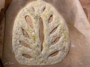 Fougasse Teig formen