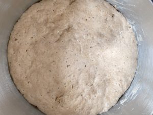 Landbrot-Teig nach erster Reifephase