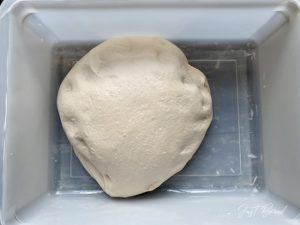 HefewasserBrot mit Vorteig, Teig dehnen und falten