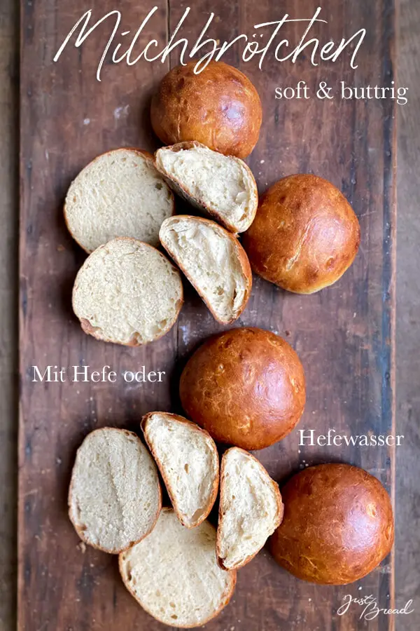 Milchbrötchen mit Hefewasser oder FrischHefe