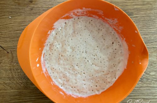 Italienisches Landbrot: Fertig gegangener Vorteig