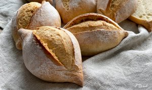 Einkorn Dinkel Brötchen, knusprige Kruste und weiche Krume