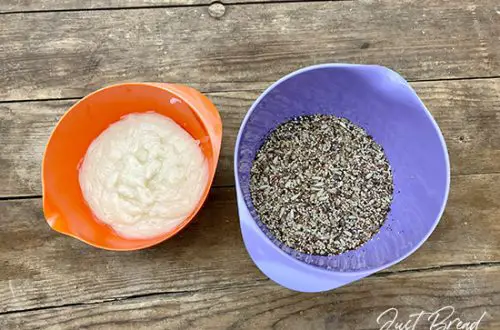 Mehlkochstück und Quellstück für die Dinkel-Körnerbrötchen