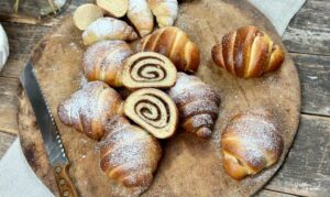 Nuss-Nougat-Hörnchen, Frühstückshörnchen in zwei Größen und Varianten