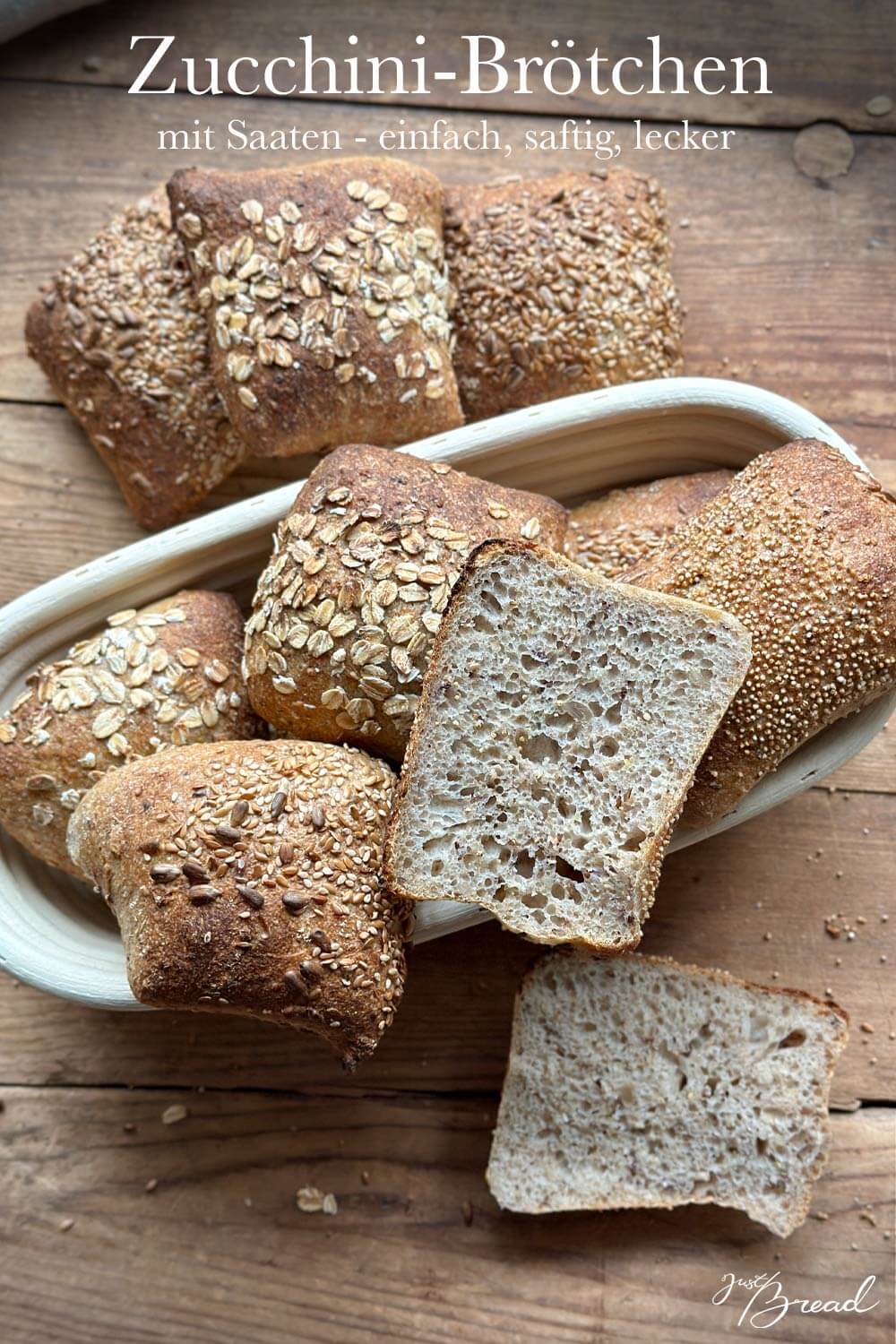Zucchini-Brötchen mit Saaten selber backen